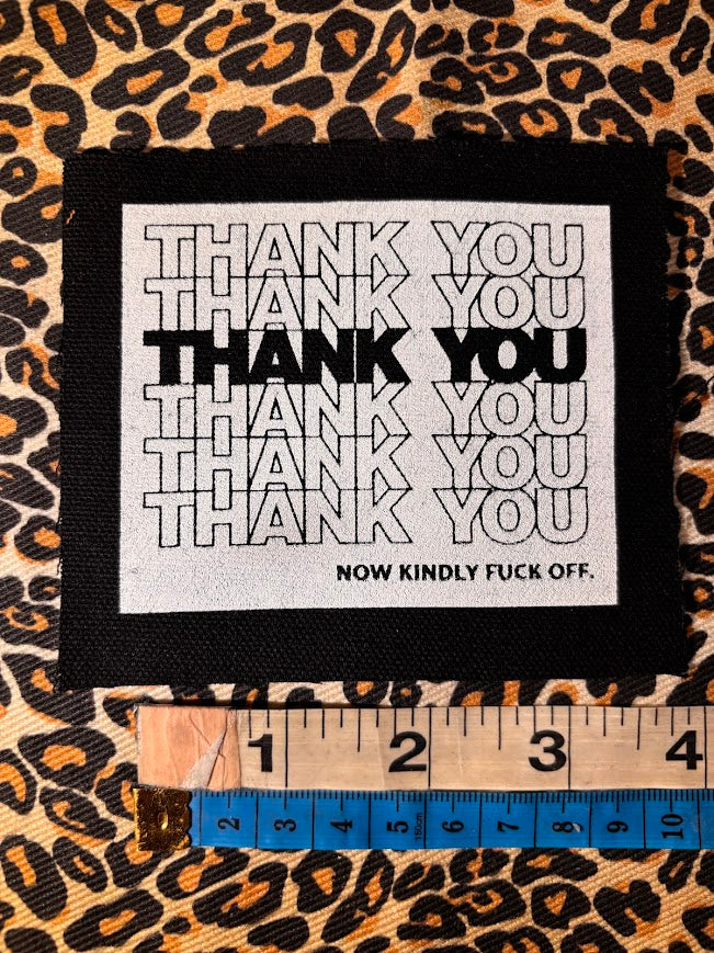 Thank you, now kindly f_uck off patch, from the 90's bag design