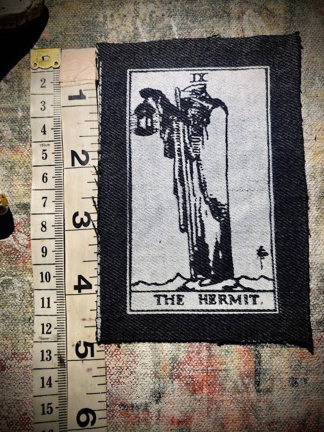 The Hermit tarot card sew on patch