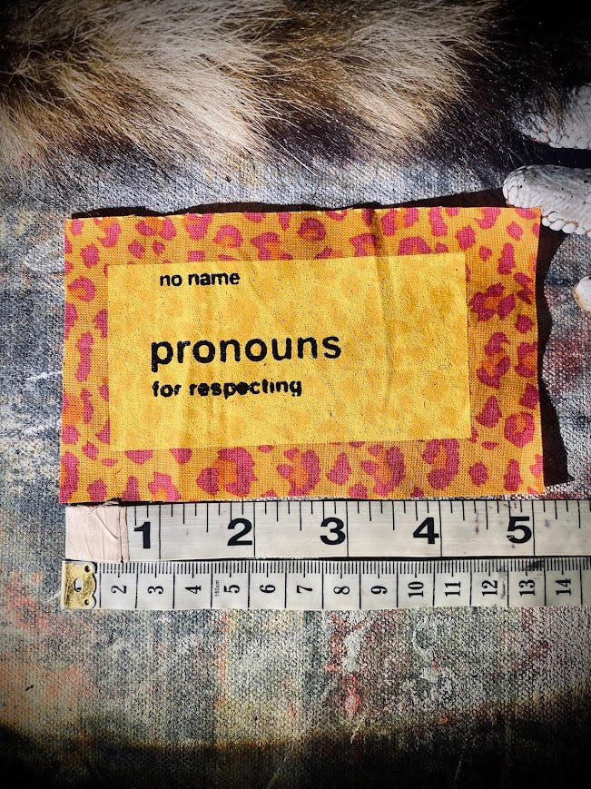 No Name, No Frills Pronouns: For Respecting sew on patch