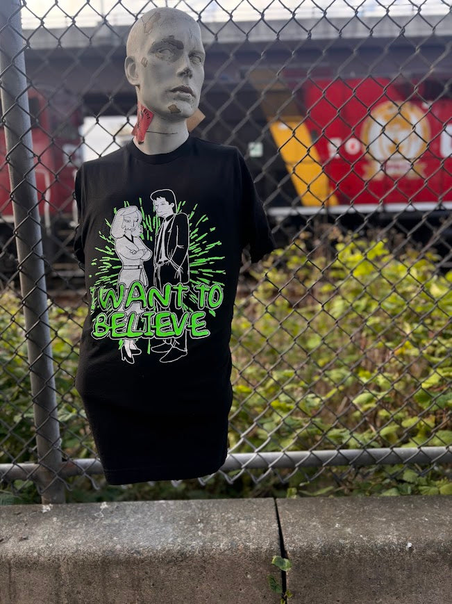 I want to believe, Simpsons x X-files tee