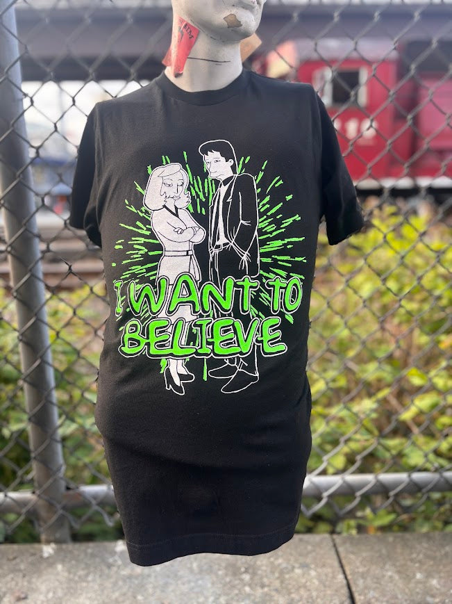 I want to believe, Simpsons x X-files tee