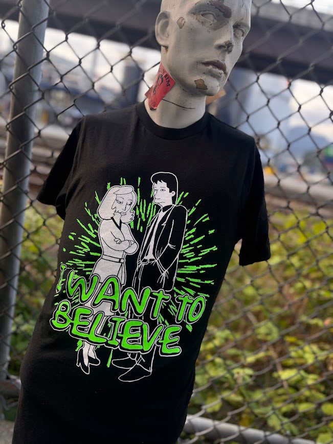 I want to believe, Simpsons x X-files tee