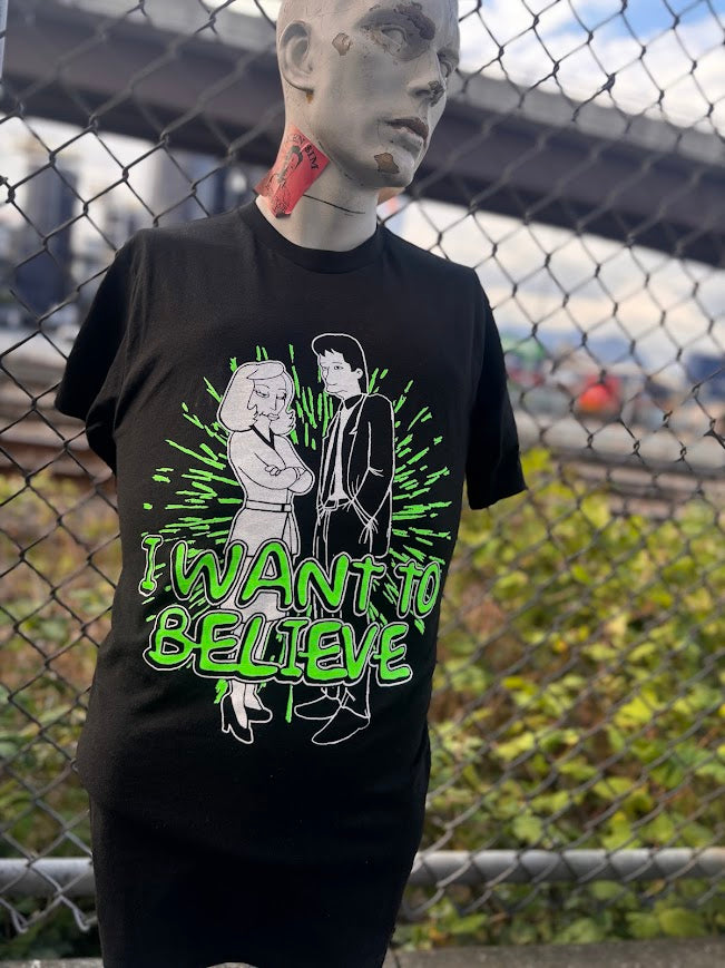 I want to believe, Simpsons x X-files tee