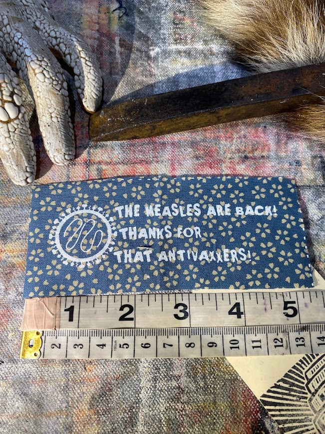 The measles are back! sew on patch