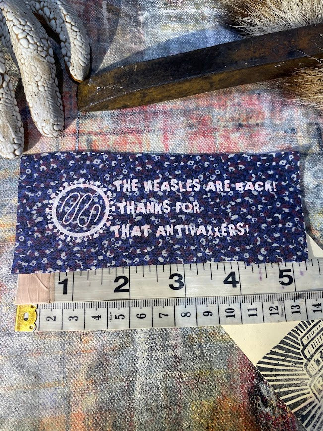 The measles are back! sew on patch