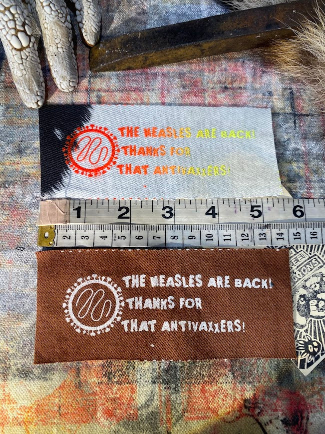 The measles are back! sew on patch