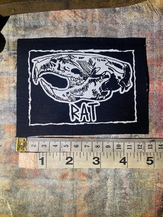 Rat Skull Sew on Patch