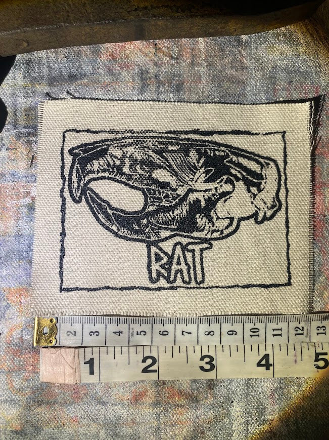 Rat Skull Sew on Patch