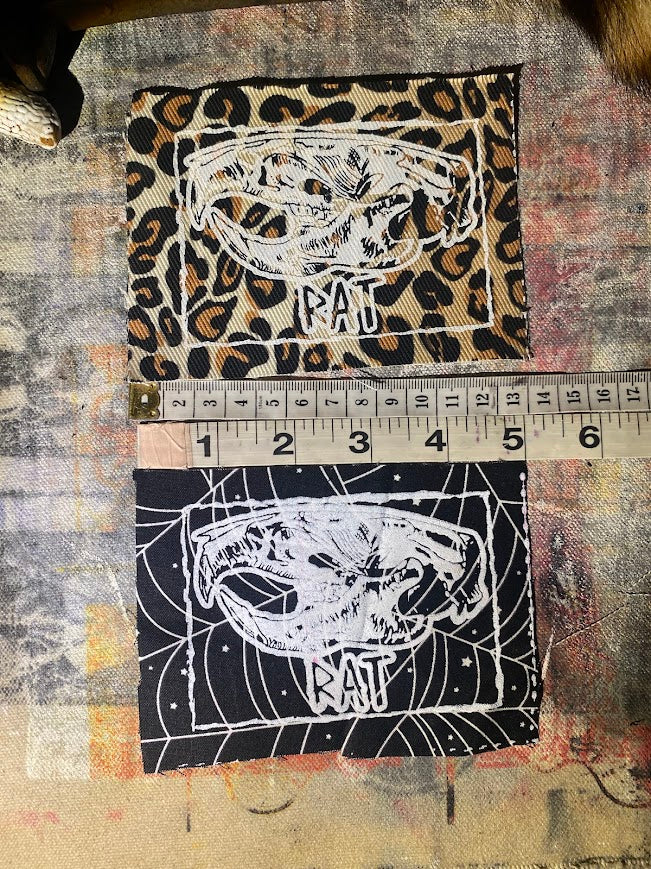 Rat Skull Sew on Patch