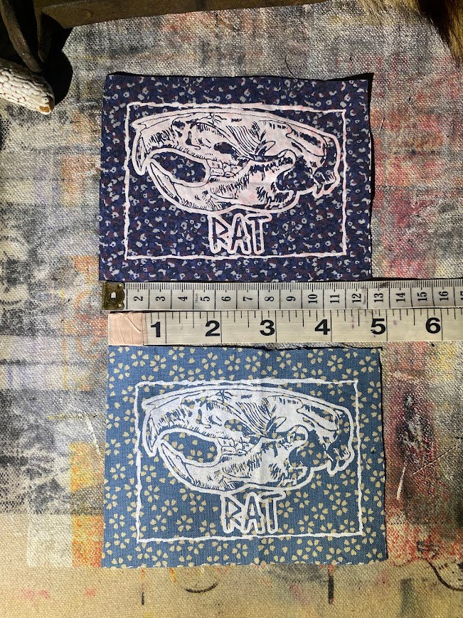 Rat Skull Sew on Patch