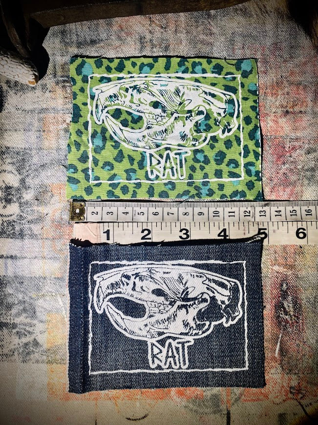 Rat Skull Sew on Patch