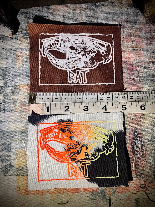 Rat Skull Sew on Patch