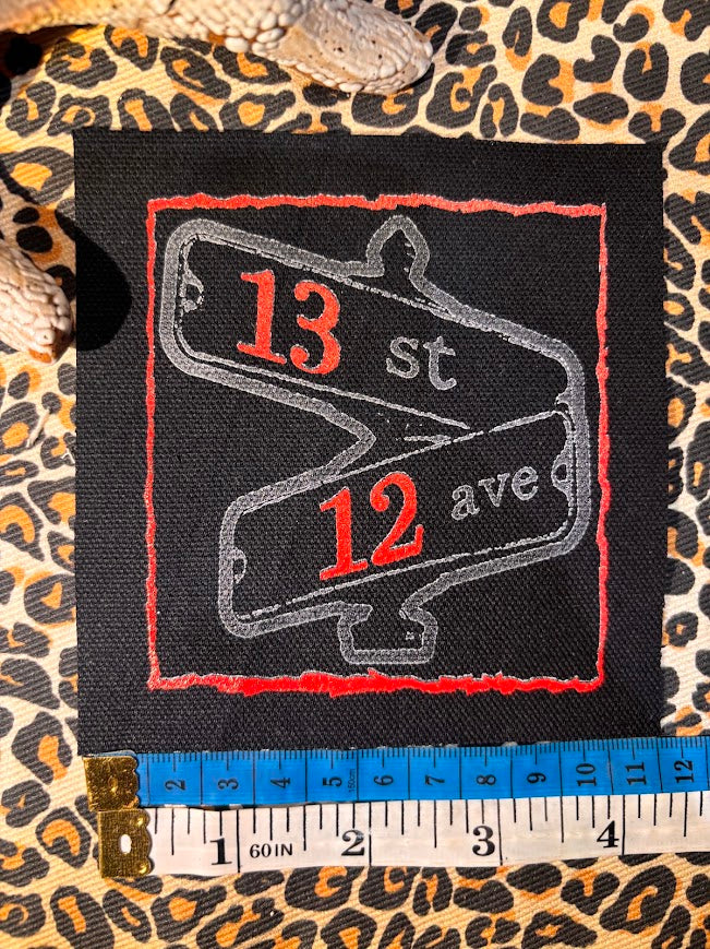 Corner of 13th and 12th, 1312 ACAB street corner sew on patch