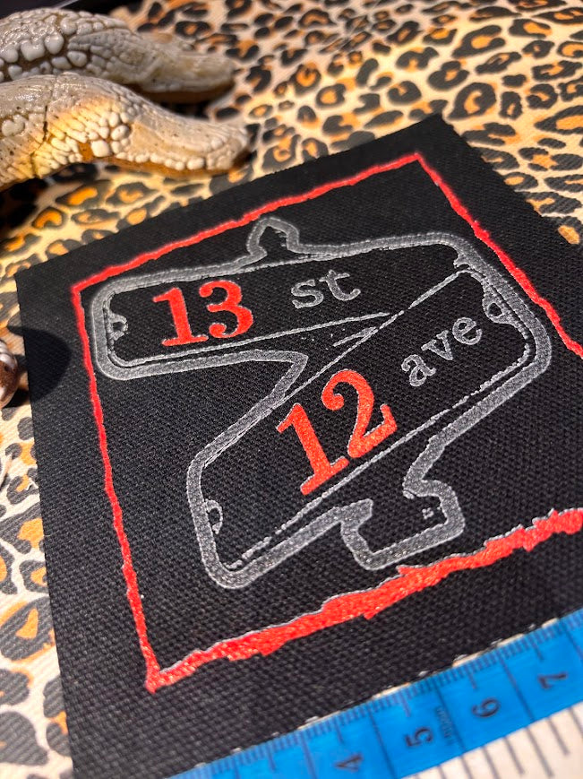 Corner of 13th and 12th, 1312 ACAB street corner sew on patch