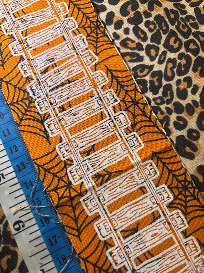 Train tracks sew on patch. 11 inches long