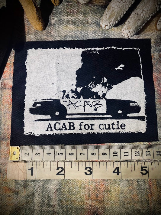 ACAB for Cutie sew on patch with burning cop car