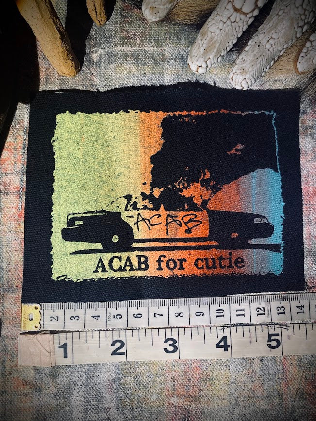 ACAB for Cutie sew on patch with burning cop car