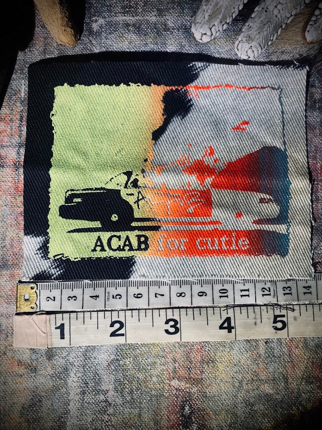 ACAB for Cutie sew on patch with burning cop car