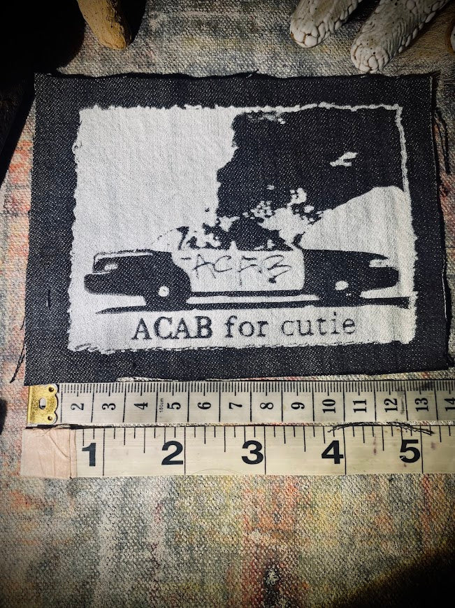 ACAB for Cutie sew on patch with burning cop car