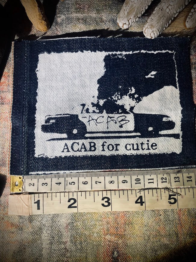 ACAB for Cutie sew on patch with burning cop car