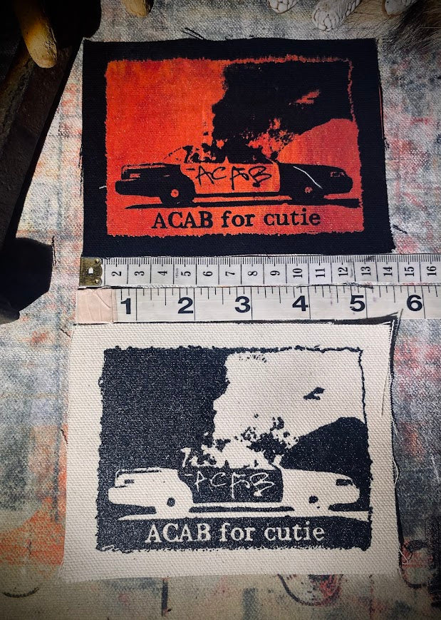 ACAB for Cutie sew on patch with burning cop car