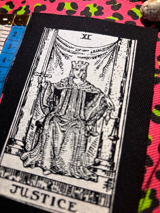 Justice tarot card sew on patch