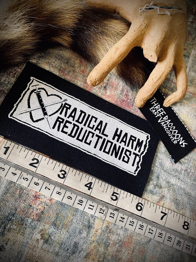 Fundraiser patch for VANDU and SUDU: Radical Harm Reductionist