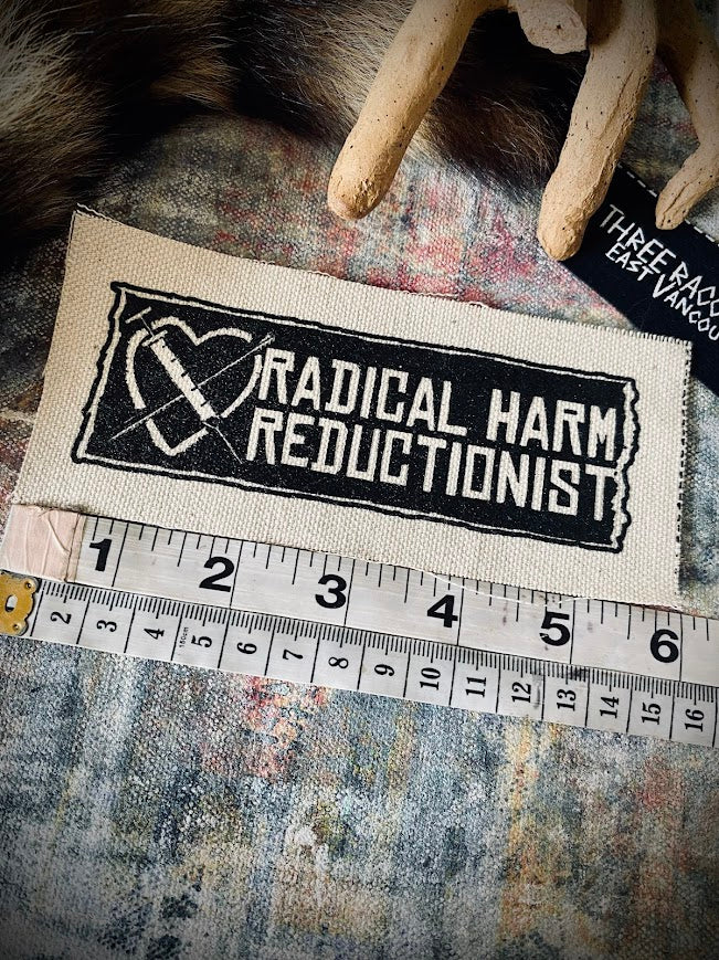 Fundraiser patch for VANDU and SUDU: Radical Harm Reductionist