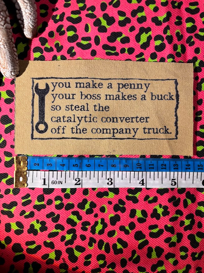 Anti work poem sew on patch
