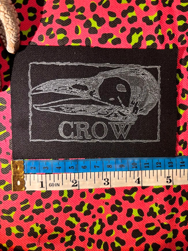Crow Skull sew on patch