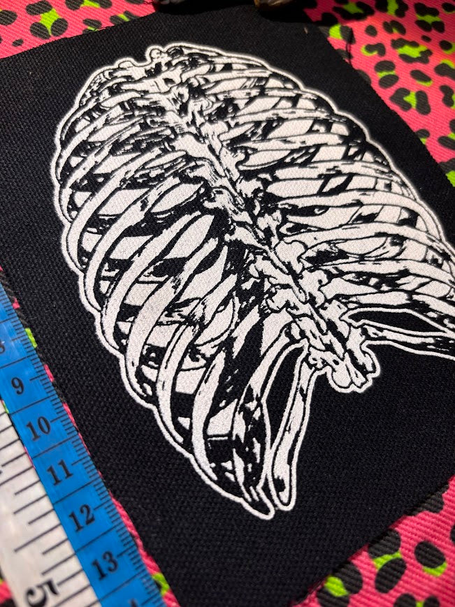 back human ribcage medical drawing sew on patch