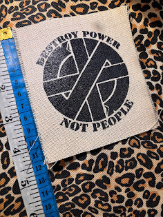 Crass destroy power not people sew on patch