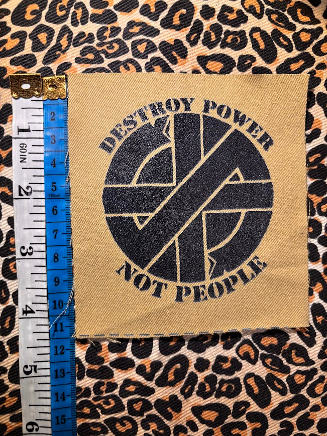 Crass destroy power not people sew on patch