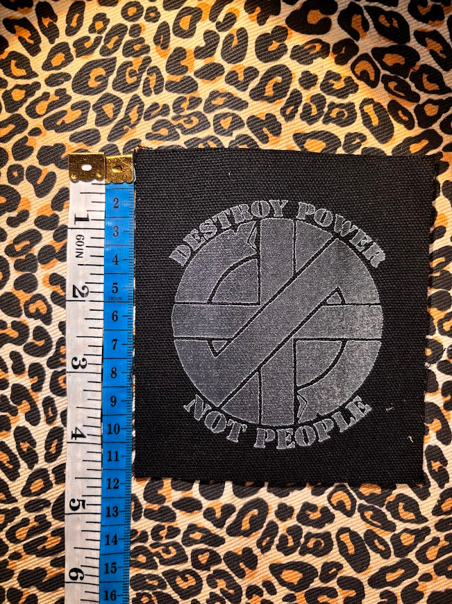 Crass destroy power not people sew on patch