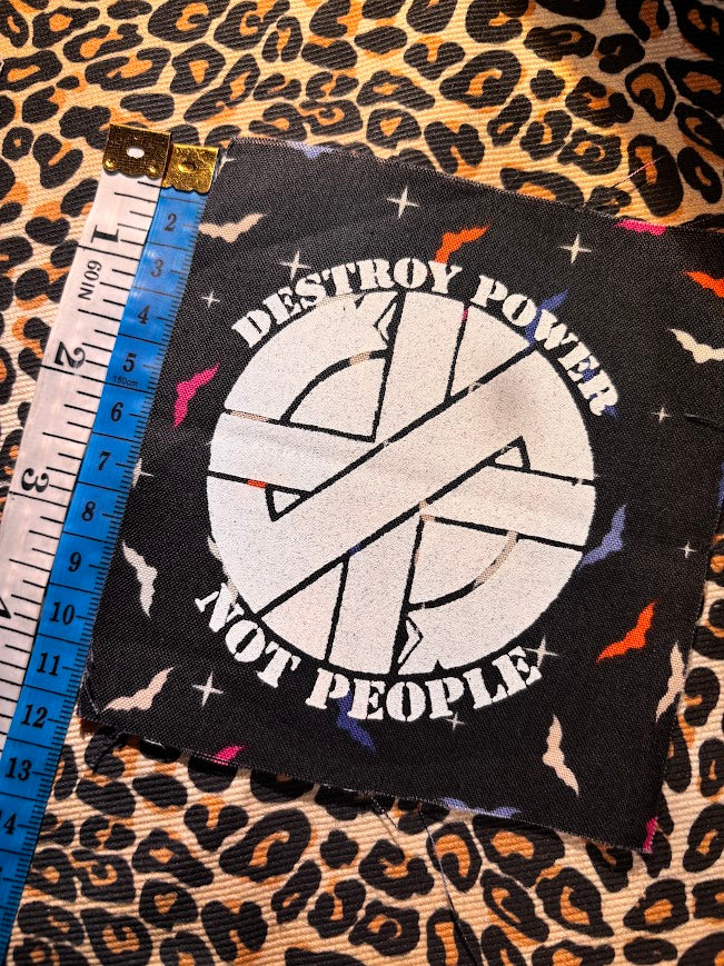 Crass destroy power not people sew on patch