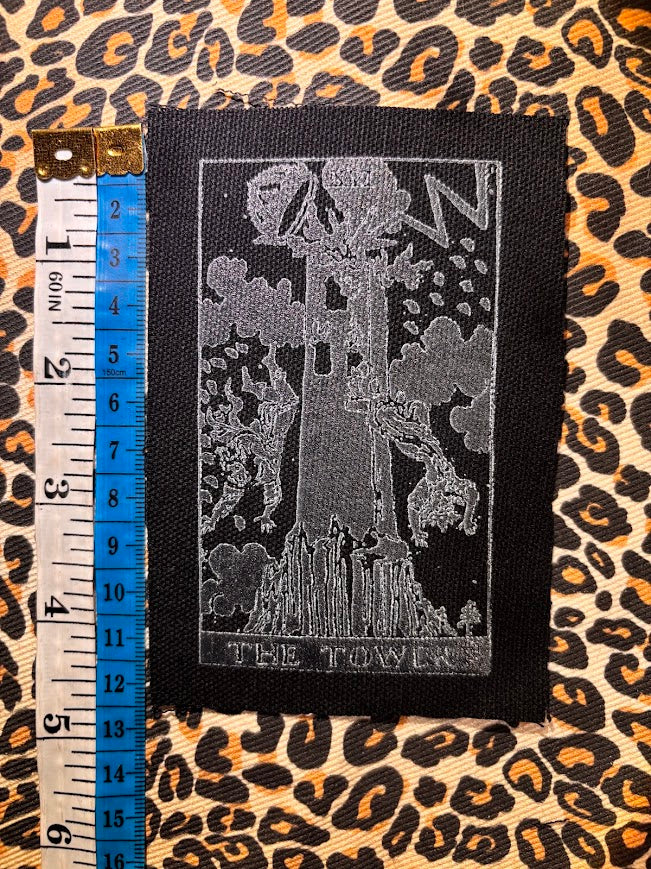 The Tower tarot card sew on patch