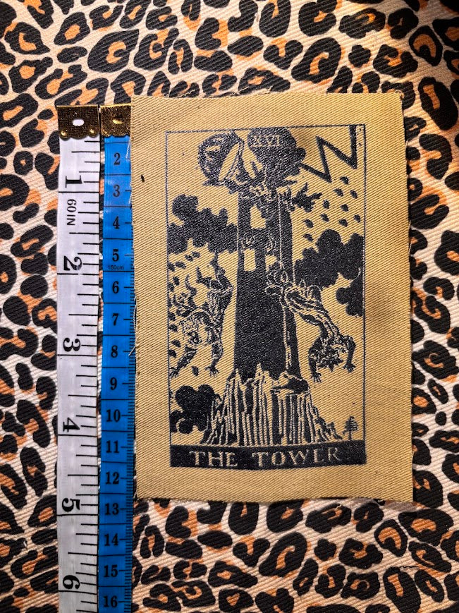 The Tower tarot card sew on patch