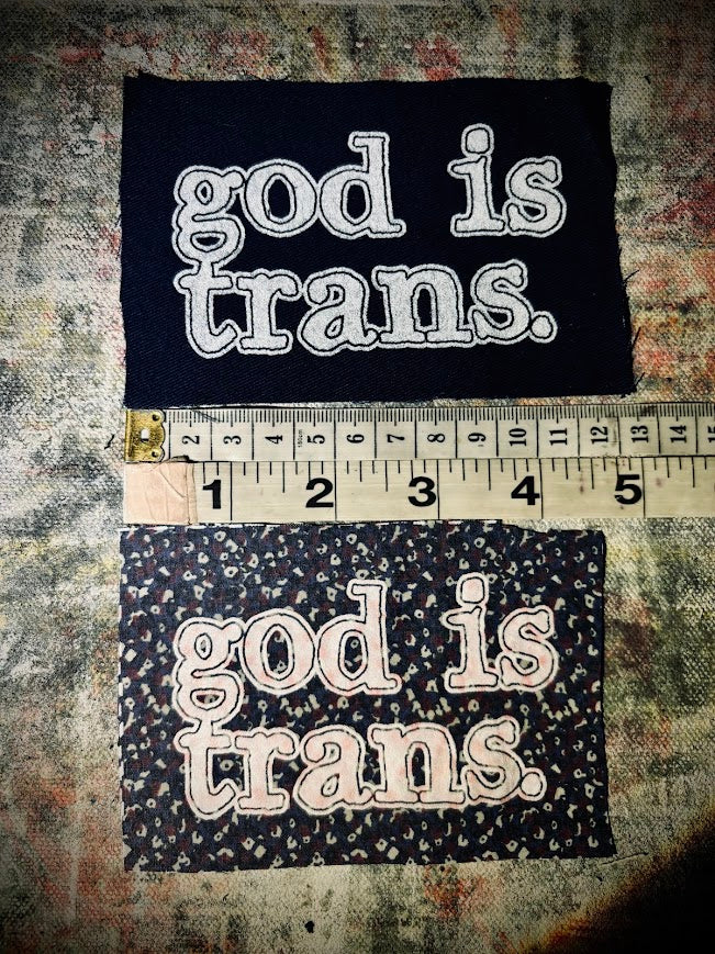 God is Trans sew on patch.