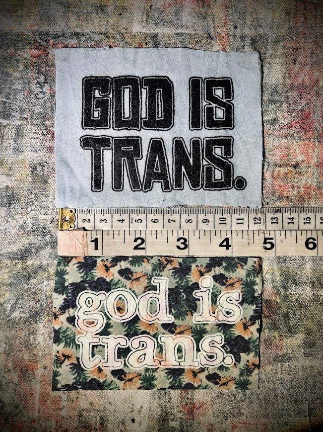 God is Trans sew on patch.