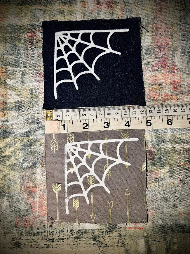 Spider Web corner sew on patch