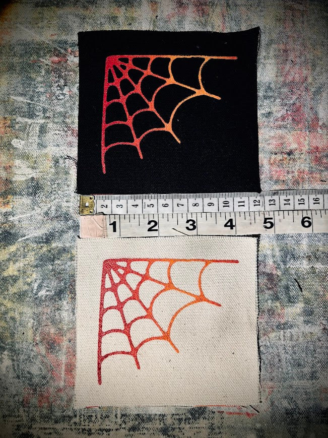 Spider Web corner sew on patch