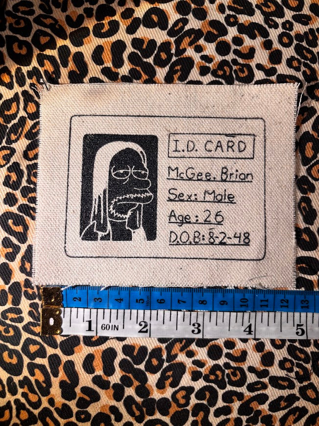 Brian McGee sew on patch