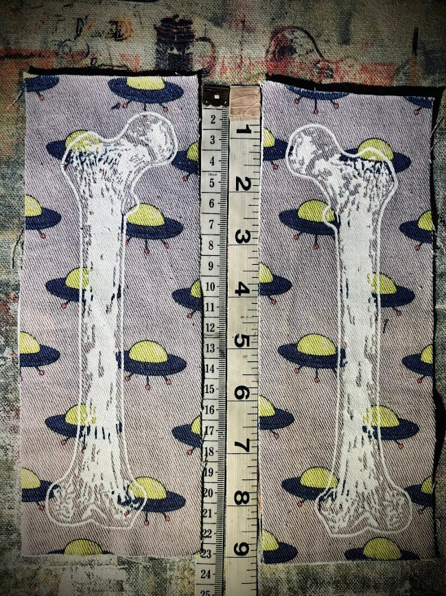 Large human femur bone sew on patch