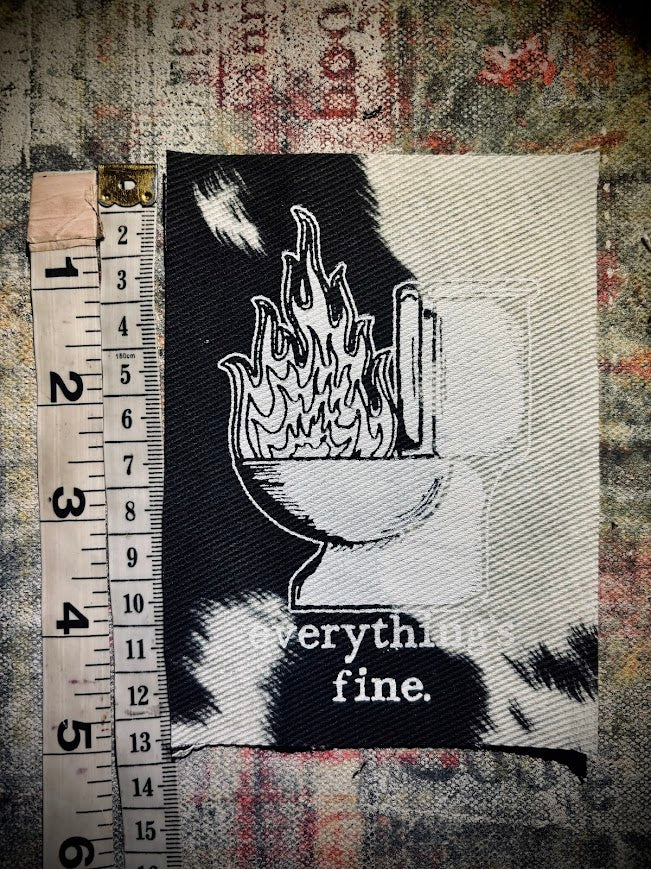 Everything's Fine. Toilet fire sew on patch