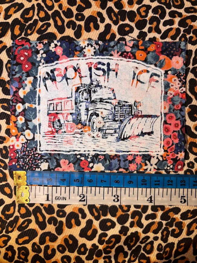 Snowplow that can Abolish ICE sew on patch