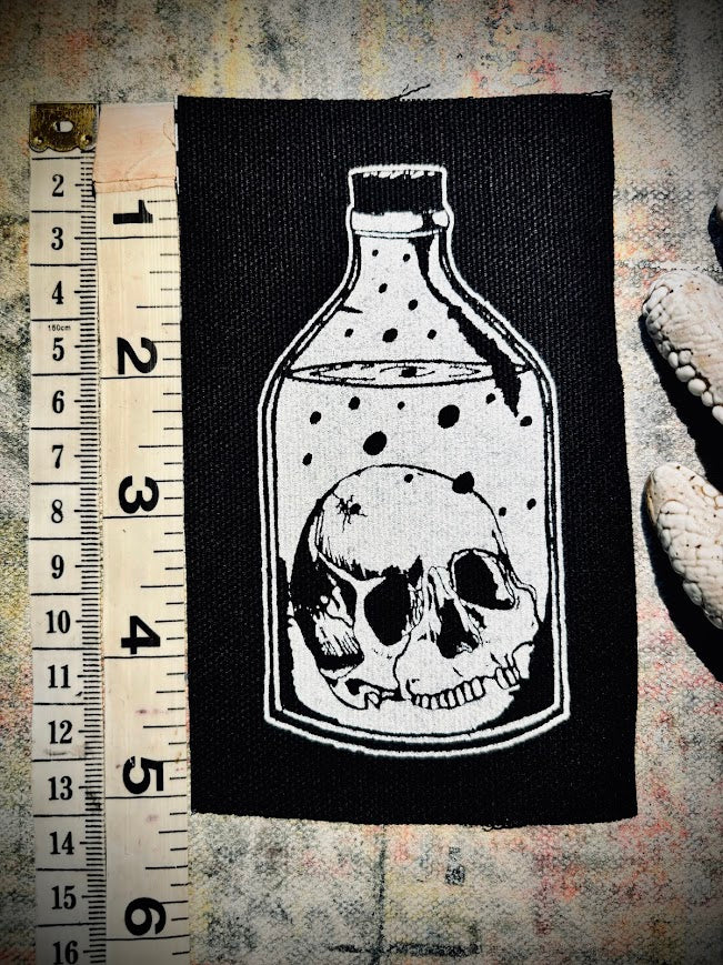 Skull in a Bottle sew on patch