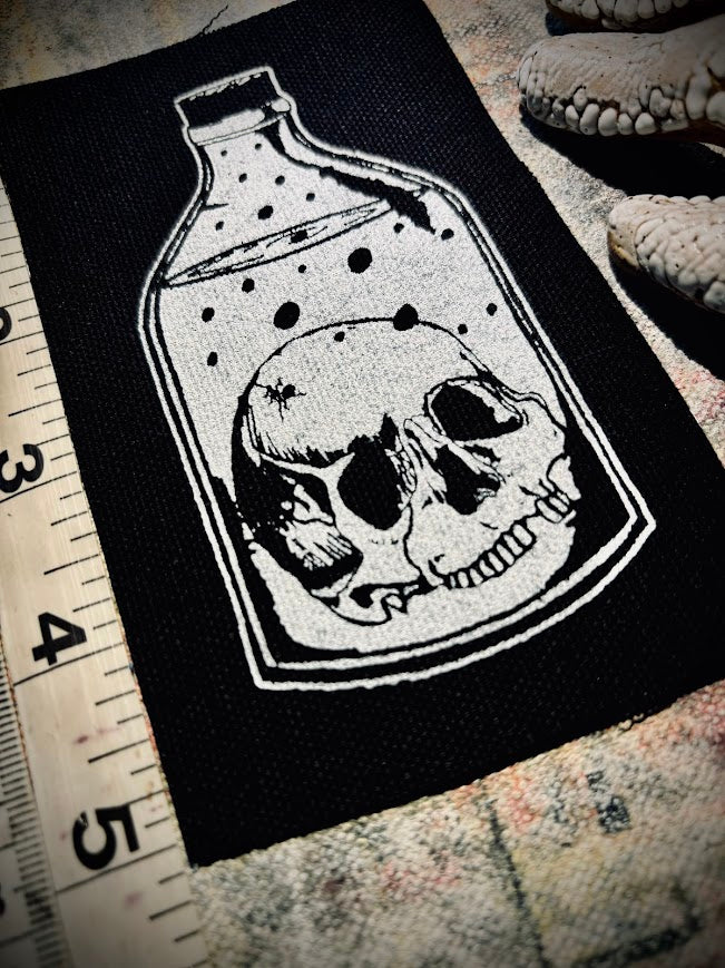 Skull in a Bottle sew on patch