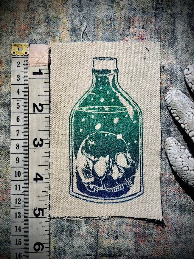 Skull in a Bottle sew on patch