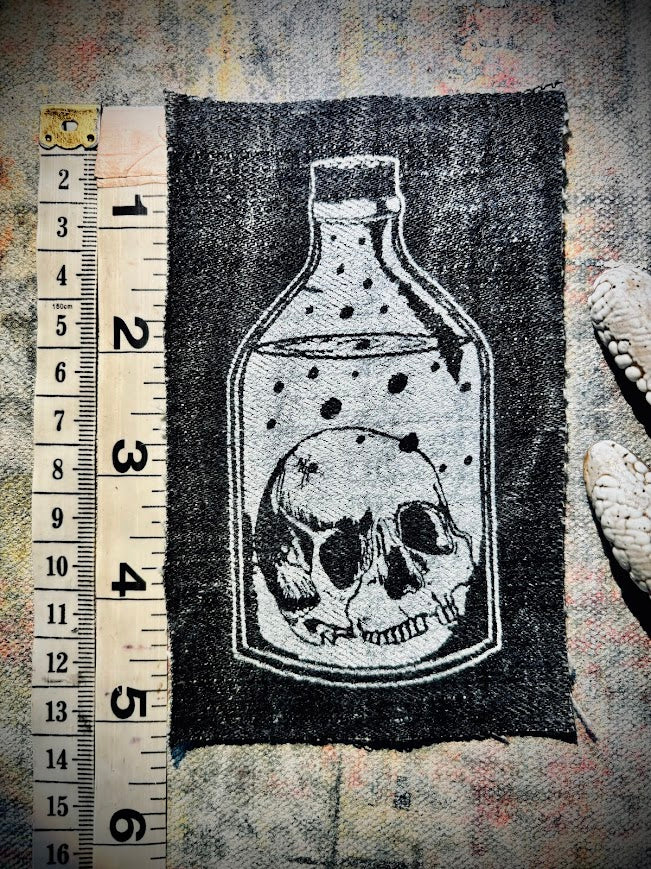 Skull in a Bottle sew on patch