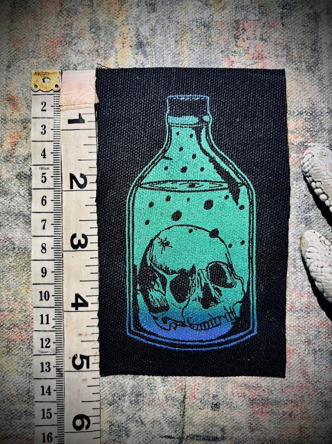 Skull in a Bottle sew on patch